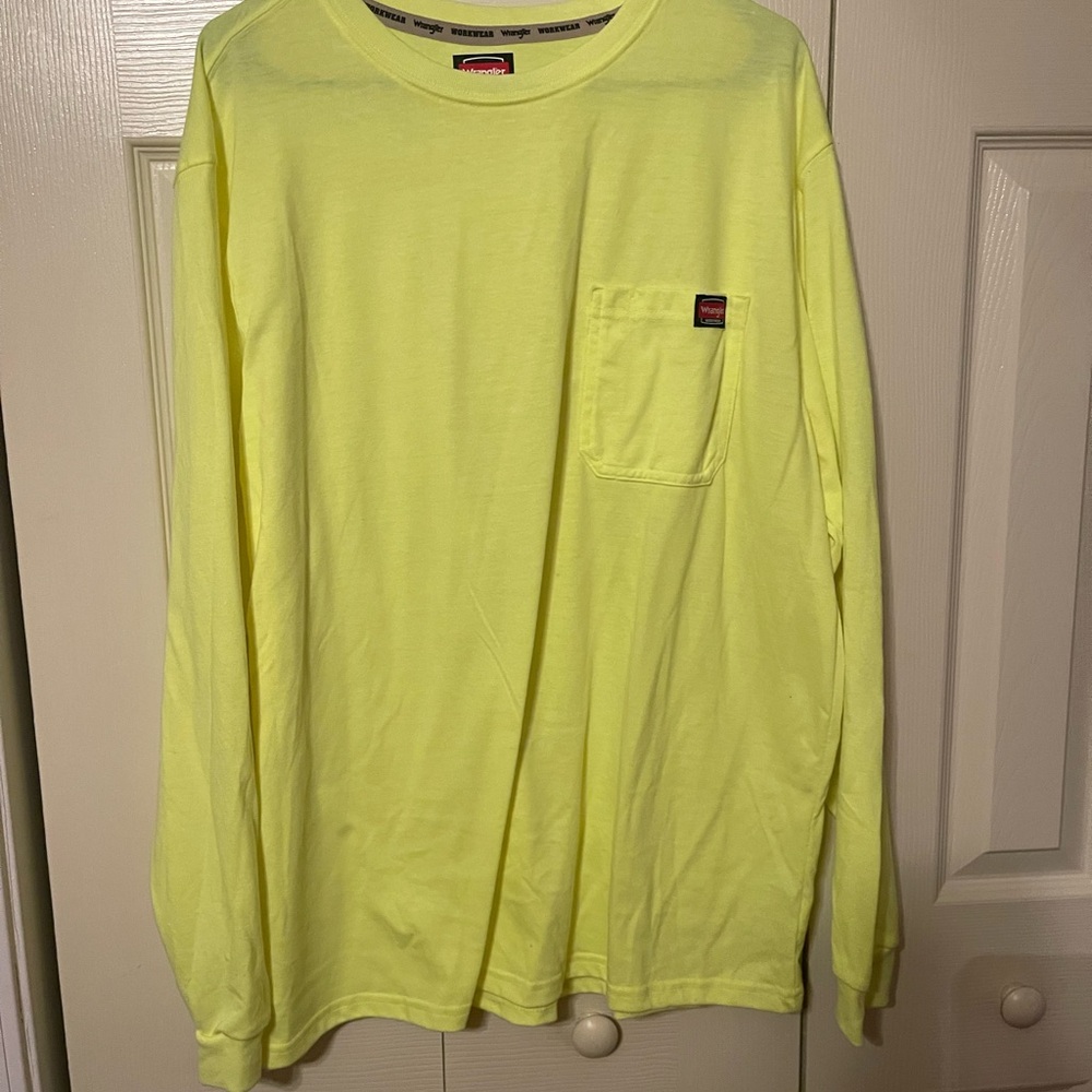 Wrangler Yellow Long Sleeve Tee Soft Cotton Blend